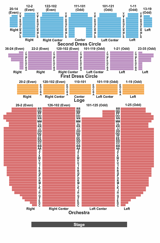 Providence Performing Arts Center Wicked Seating Chart